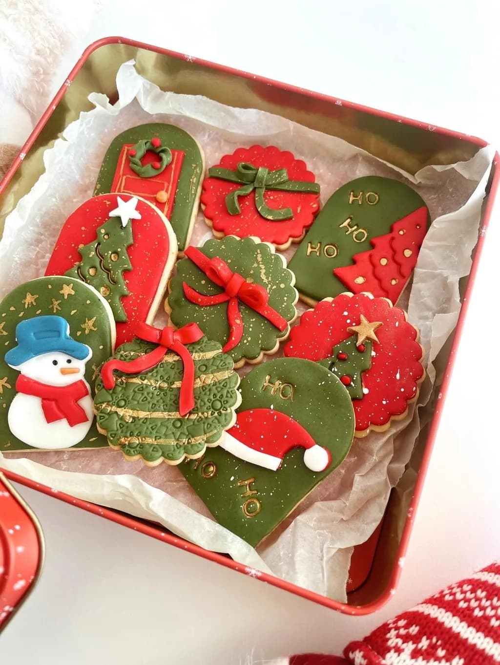 Bolachas de Natal em caixa